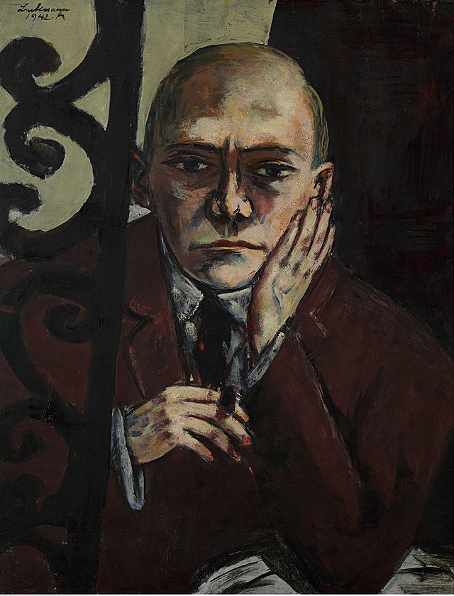 Max Beckmann Public domain Max Beckmann - Selbstbildnis an der Bar, 1942