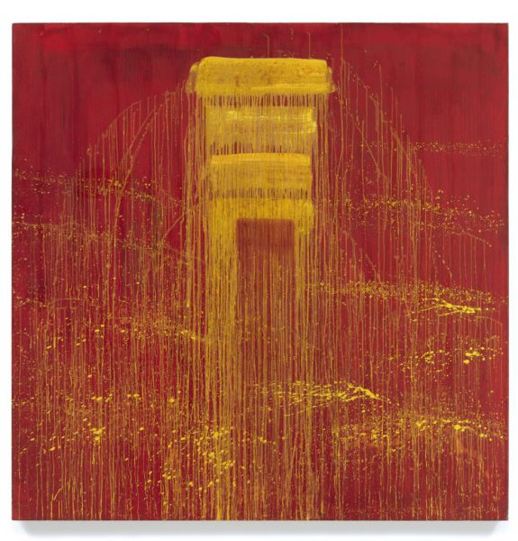 Pat Steir’s Four Yellow / Red Negative Waterfall (1993)