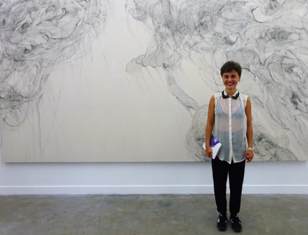 Odilia Suanzes with her Untitled, 2016