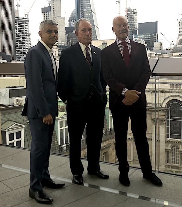 Bloomberg London Headquarters Launch Sadiq Khan - Michael Bloomberg - Lord Foster