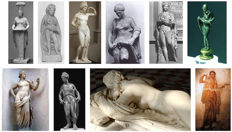 Roman deity sculptures