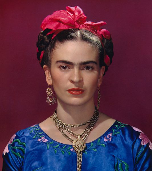 Frida Kahlo in blue satin blouse, 1939. Photograph Nickolas Muray © Nickolas Muray
