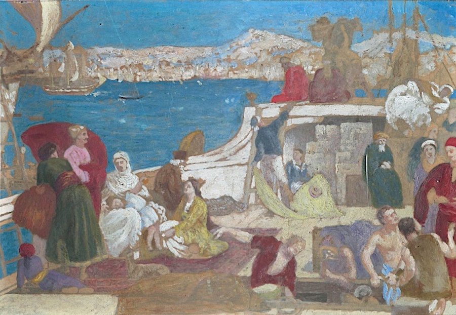  “Étude pour Marseille, Porte de l’Orient (Study for Marseille, Gateway to the Orient)”, ca. 1868-1870 Gouache on panel