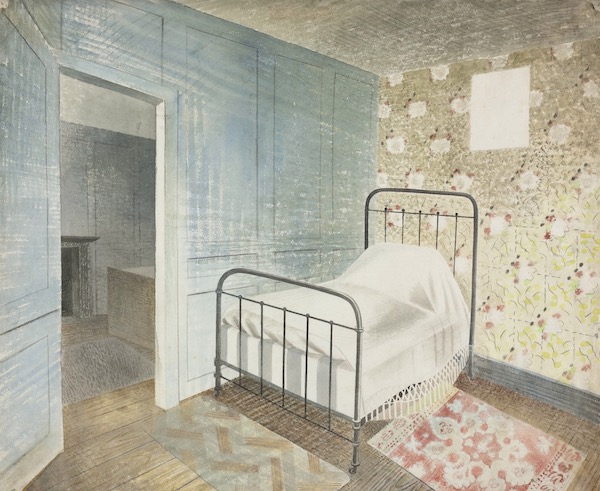 Eric Ravilious, The Bedstead, 1939. Towner Collection