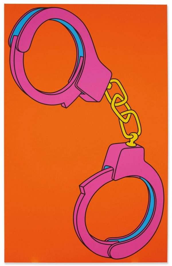 Michael Craig-Martin (b. 1941), Handcuffs, painted in 2002. Sold for £112,500 on 14 March 2019 at Christie’s in London