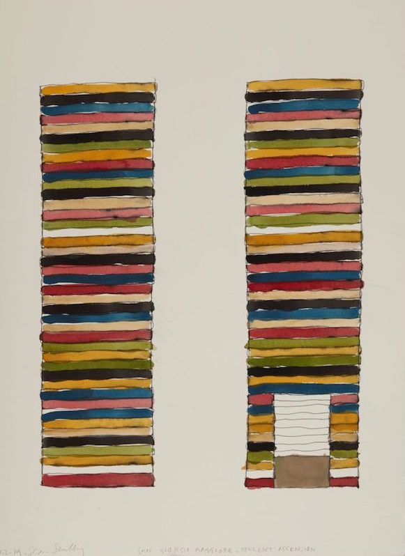 Sean Scully, watercolor for Opulent Ascension (2019)