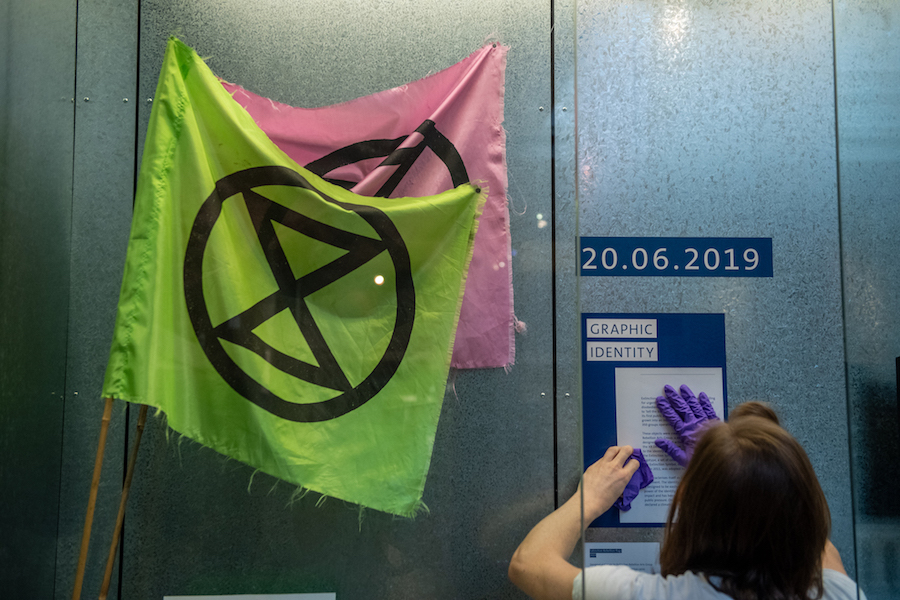 New Extinction Rebellion acquisitions go on display at the V&A. Photo by Chris J RatcliffeGetty Images for The V&A 