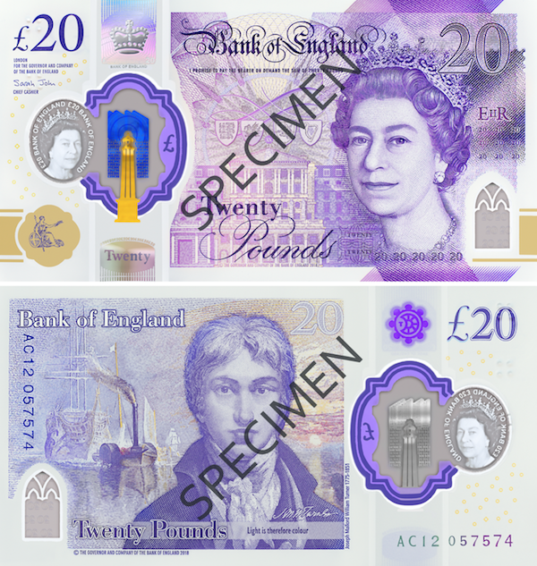 New £20 Banknote,Turner