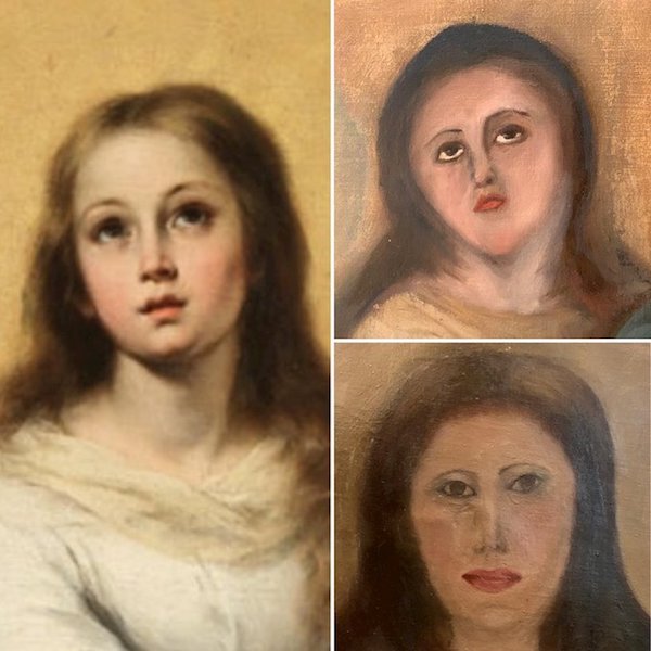 Murillo Virgin Mary Painting destroyed