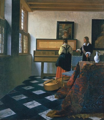 JOHANNES VERMEER (DELFT 1632-DELFT 1675) Lady at the Virginals with a Gentleman early 1660s