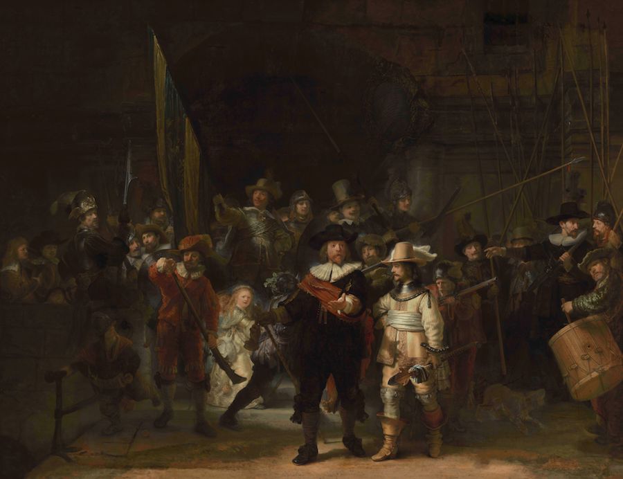 Rembrandt's The Night Watch has been recreated in its original form for the first time in 300 years. Visitors to Rijksmuseum in Amsterdam can now see the reconstructed composition uniting several sections cut from the painting over the centuries.