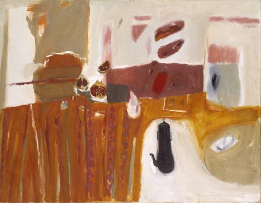 Despite the fact that she could never be described as an 'abstract artist', Blackadder gained much from her understanding of the non-figurative revolution which swept through European and American painting in the late 1950s and 1960s. In 1965 Blackadder was looking at new ways of approaching the still life, taking her cue from Redpath and the Edinburgh School but bringing to this her own unique vision which drew on sources as diverse as Mughal miniatures and colour-field abstraction.