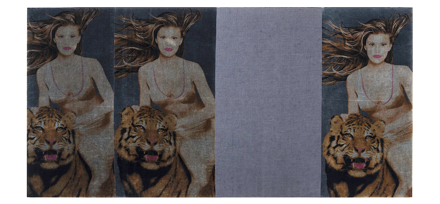 Amazons (Painting VIII), 2020 – beach towel, fabric dye, linen