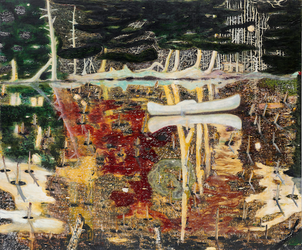 Peter Doig (b. 1959), Swamped, 1990. Oil on canvas.