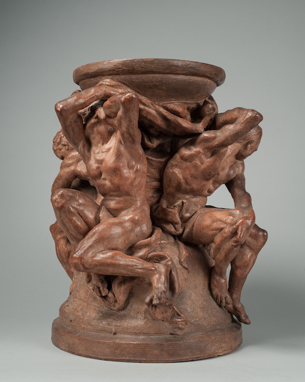 Auguste Rodin Jardinière des Titans (Vase of the Titans) Signed A. Carrier Belleuse. Terracotta Height: 15 ½" (39.1 cm) Conceived 1877 and this work created before 1887. Provenance & Comité Rodin certificate available on request.