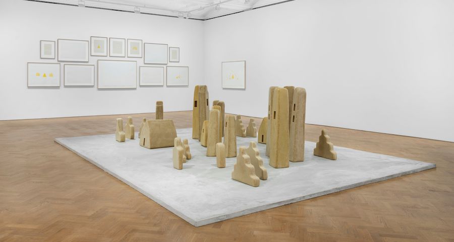installation views of Wolfgang Laib: ‘City of Silence’ at Thaddaeus Ropac London
