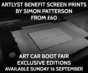 Artlyst Benefit screen prints by Simon Patterson from £60. Art Car Boot Fair - Exclusive Editions - Available Sunday 16 September