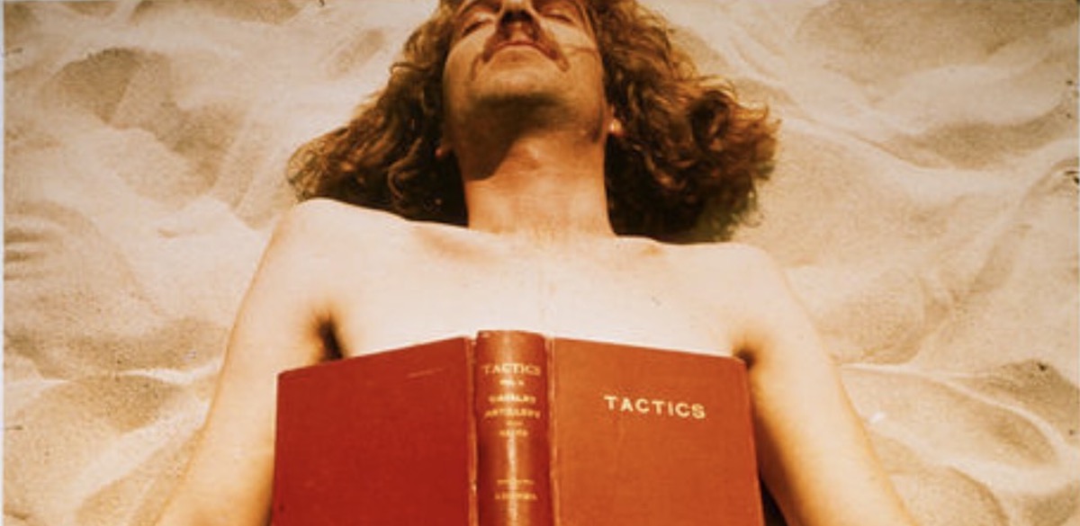 Dennis Oppenheim Reading position for second degree burn: Stage 1 and stage 2 photo documentation of action at Jones Beach, Long Island, New York , 1970–1970