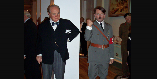 Winston Churchill and Adolf Hitler at Madame Tussaud's London Uploaded by SunOfErat