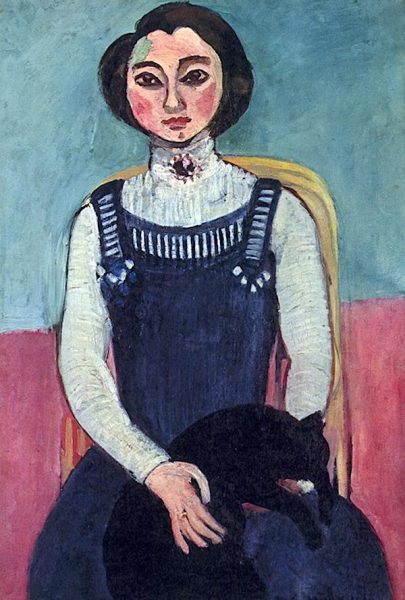 Matisse girl with a black cat