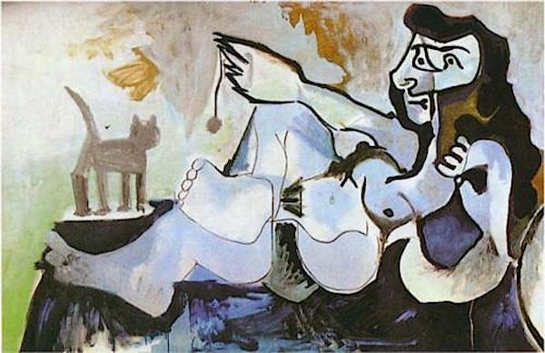 picasso nude with cat