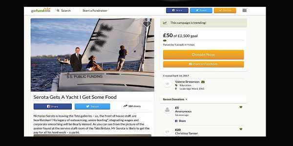 Sir Nicholas Serota Yacht-Gate Controversy Gets Crowdfunding Spoof Page