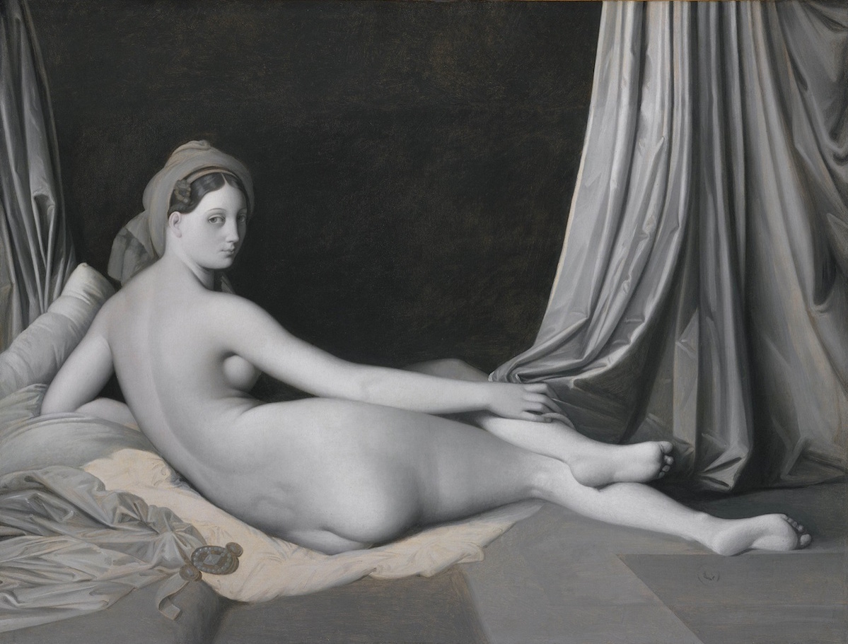 Jean-Auguste-Dominique Ingres and workshop Odalisque in Grisaille, about 1824-34