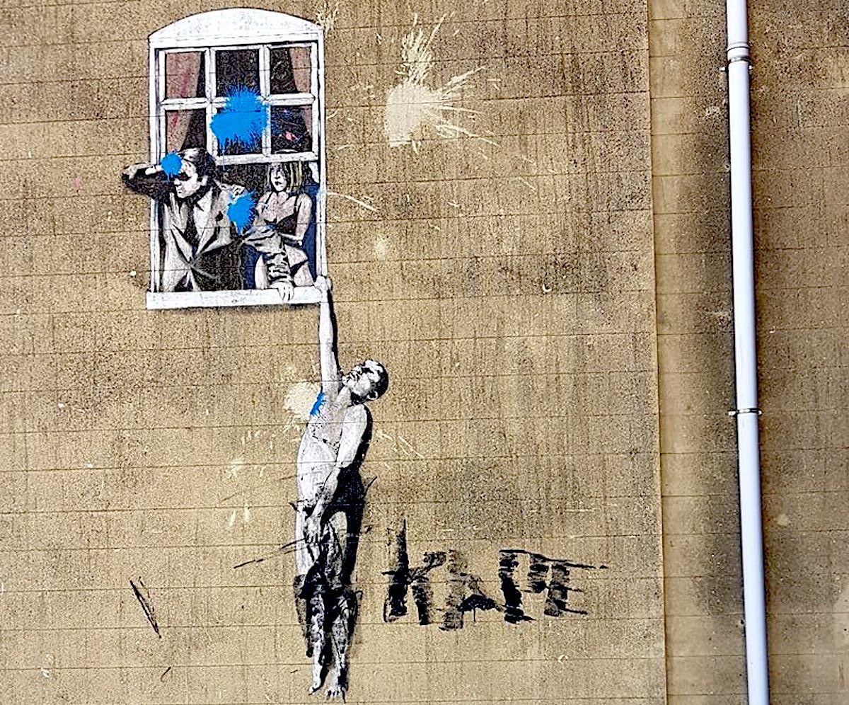 Banksy Well Hung Lover Damaged