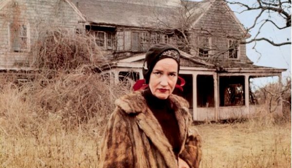 Edith Beale In Front of Grey Gardens