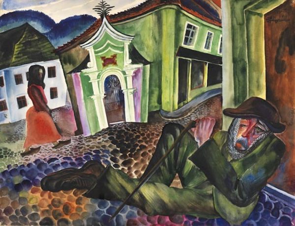 Conrad Felixmüller (1897 – 1977), The Beggar of Prachatice, 1924. Watercolour, gouache and graphite on paper, 500 x 645 mm. The George Economou Collection © DACS, 2018. You will note that it is marked copyright to DACS.
