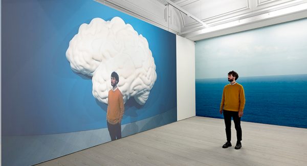 John Baldessari has launched Brain/Cloud (Two Views): with Palm Tree and Seascape, 2009