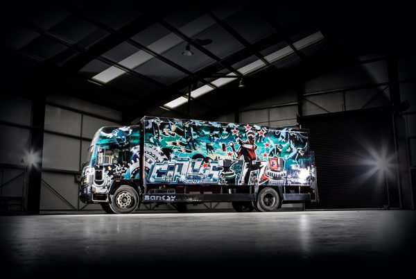 Banksy's, Turbo Zone Truck (Laugh Now But One Day We’ll Be in Charge), 2000. Estimate: £1,000,000-1,500,000. Photo: Bonhams