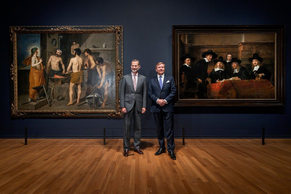 King Willem-Alexander of the Netherlands and King Felipe VI of Spain officially opened the Rembrandt-Velázquez exhibition