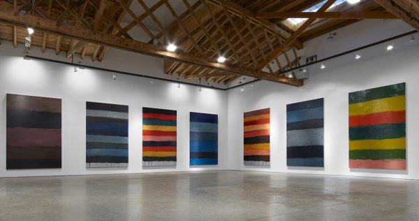 Sean Scully The 12, 2019–2020 Oil on aluminum 300 x 198 cm each 118 x 77 7/8 in each © Sean Scully. Courtesy Lisson Gallery