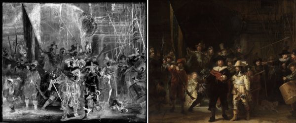  Rembrandt, The Night Watch, hidden sketch