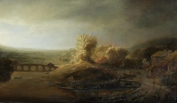 Rembrandt Landscape with Arch Bridge