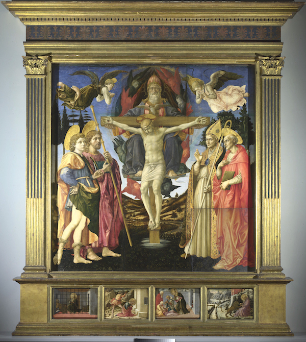 Francesco Pesellino, Fra Filippo Lippo and Workshop The Pistoia Santa Trinità Altarpiece,1455-60  Egg tempera, tempera grassa and oil on wood  © The National Gallery, London  Royal Collection Trust / © His Majesty King Charles III 2022 
