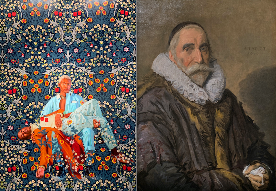 6.Khinde Wiley, Tarek Ali Ellis and Michael Morgan, oil on linen, 305x216cm, 2023 1. Franz Hals, Portrait of Johan Claesz Loo (1577-1660), Oil on canvas, 84x66cm, 1650