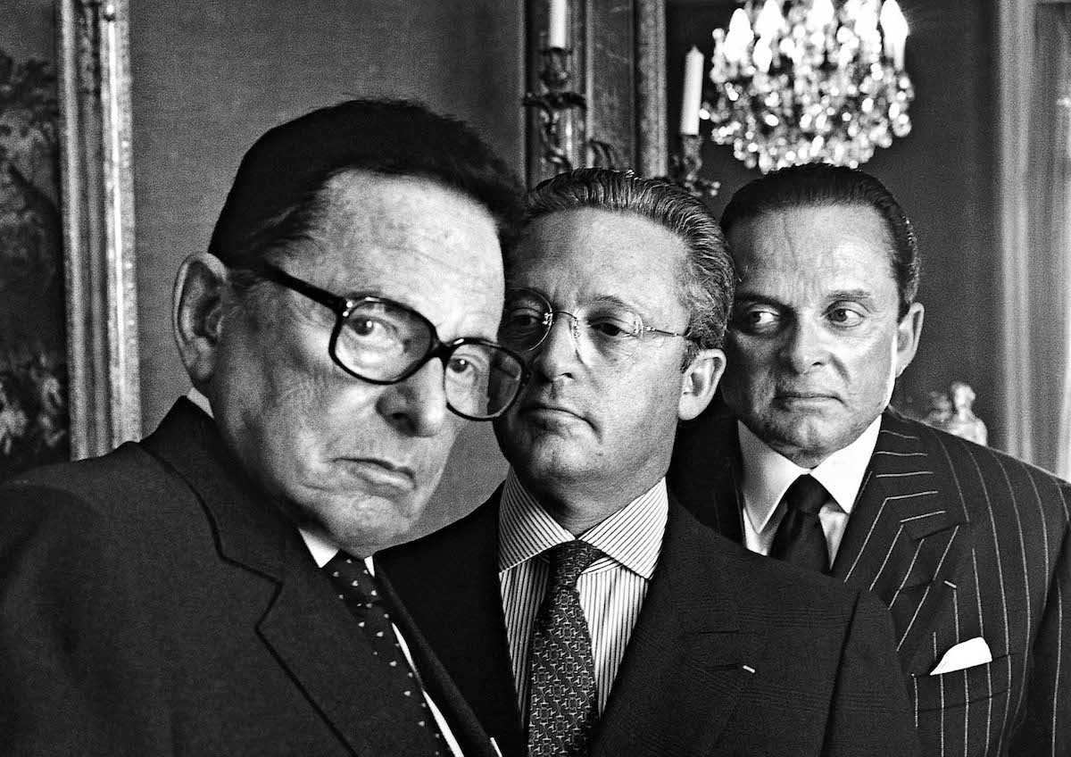 (l-r) Daniel, Guy Wildenstein, and Alec, photographed by Helmut Newton in 1999