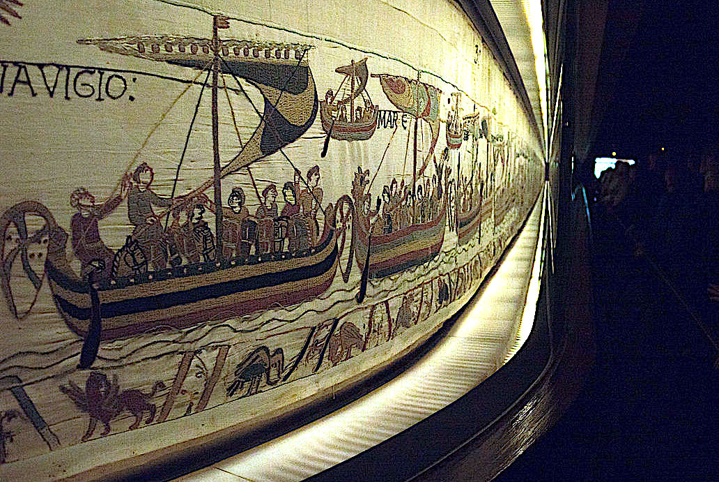 English: The Bayeux Tapestry in its museum. Date 6 May 2015, 15:25:05 Source Own work Author Supercarwaar