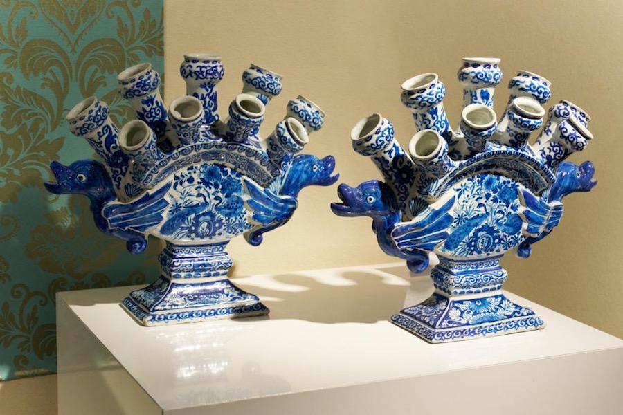 Delftware Vases, Circa 1710, porcelain, Heights: 11.3 inchesAronson Antiquairs Photo credit: Parker Calvert