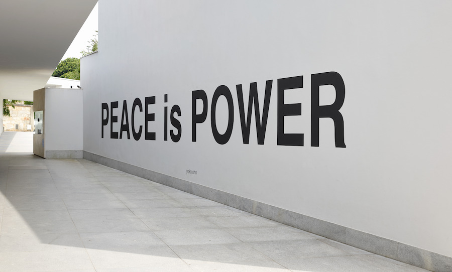 Installation view of PEACE is POWER, first realised 2017, in ‘Yoko Ono