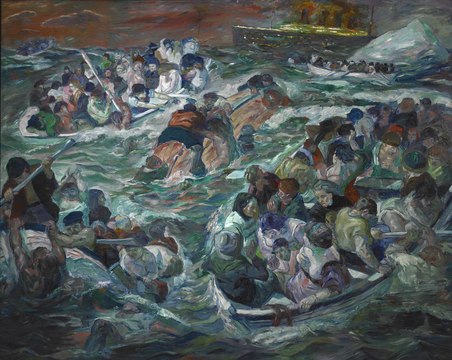 Max Beckmann, German, 1884–1950; Sinking of the Titanic, 1912–1913; oil on canvas; Saint Louis Art Museum, Bequest of Morton D. May 840:1983