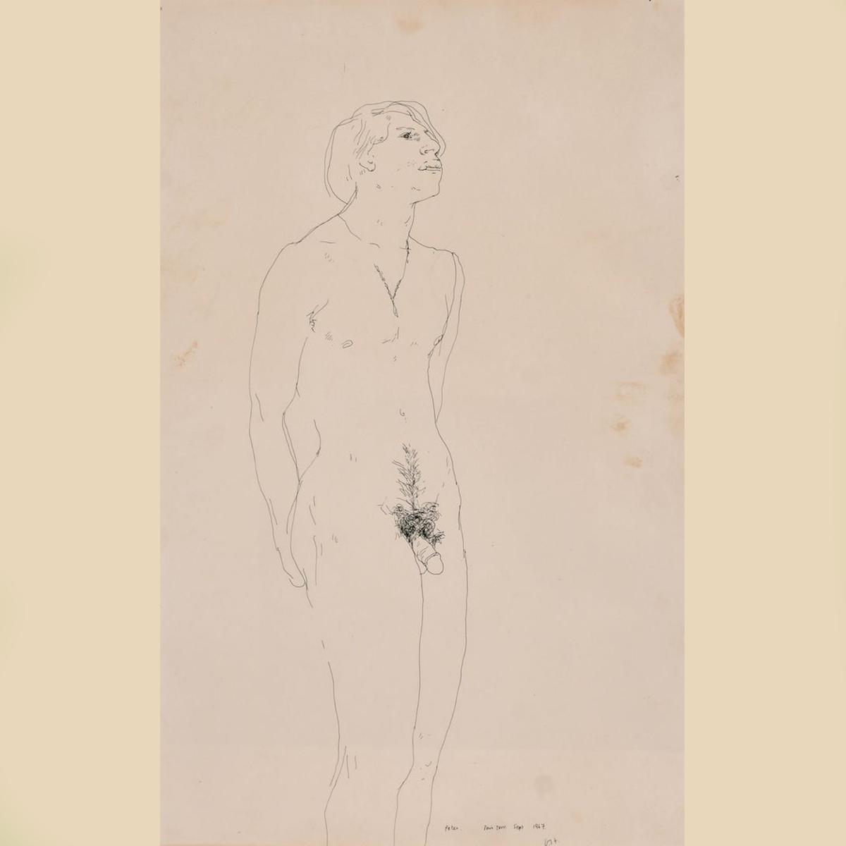 Hockney's Intimate Sketch Of Lover Peter Schlesinger Goes Under The Hammer