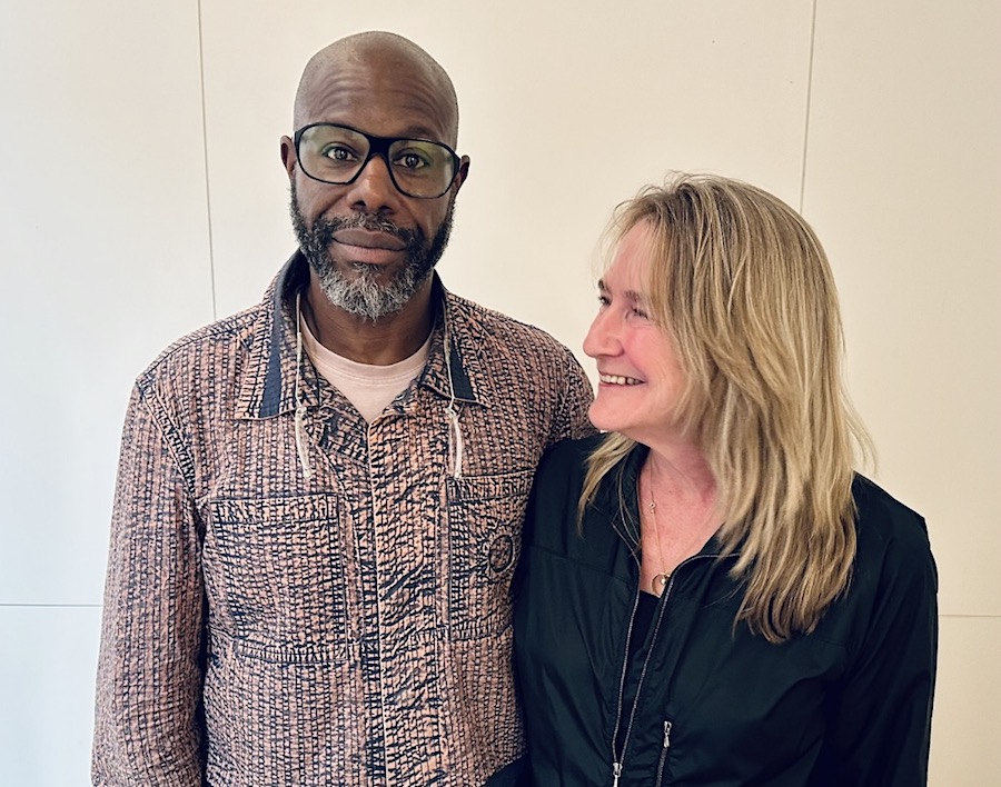 Historian Bianca Stigter and director Steve McQueen at the "Occupied City" 