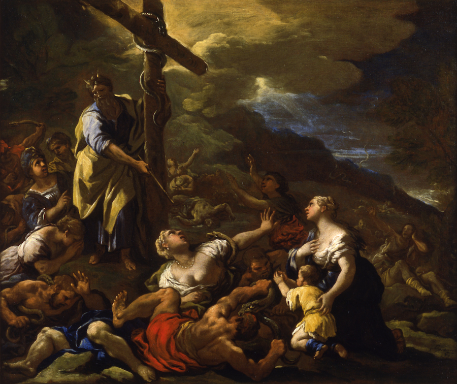 Luca Giordano, The Brazen Serpent, c.1690, oil on canvas © Compton Verney, photography by Jamie Woodley