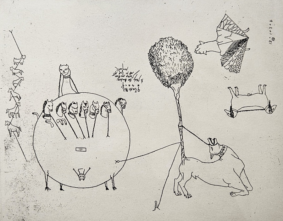 Leonora Carrington 1942 etching untitled