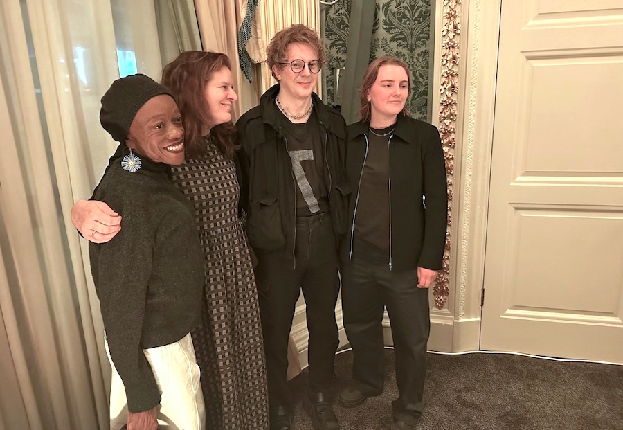 Artists Jury LtoR Claudette Johnson, Chantal Joffe, Roger Hiorns and Winning Artist Rosa Klerkx Photo © Artlyst 2025
