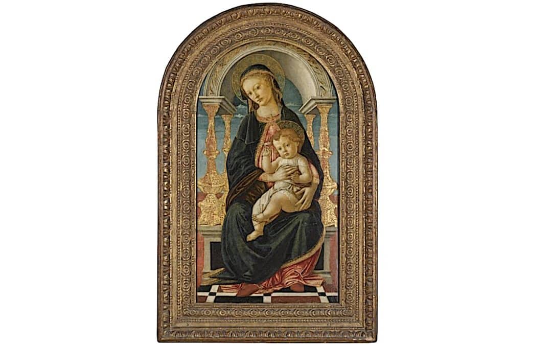 Botticelli Masterpiece: Virgin and Child Enthroned Faces UK Export Bar