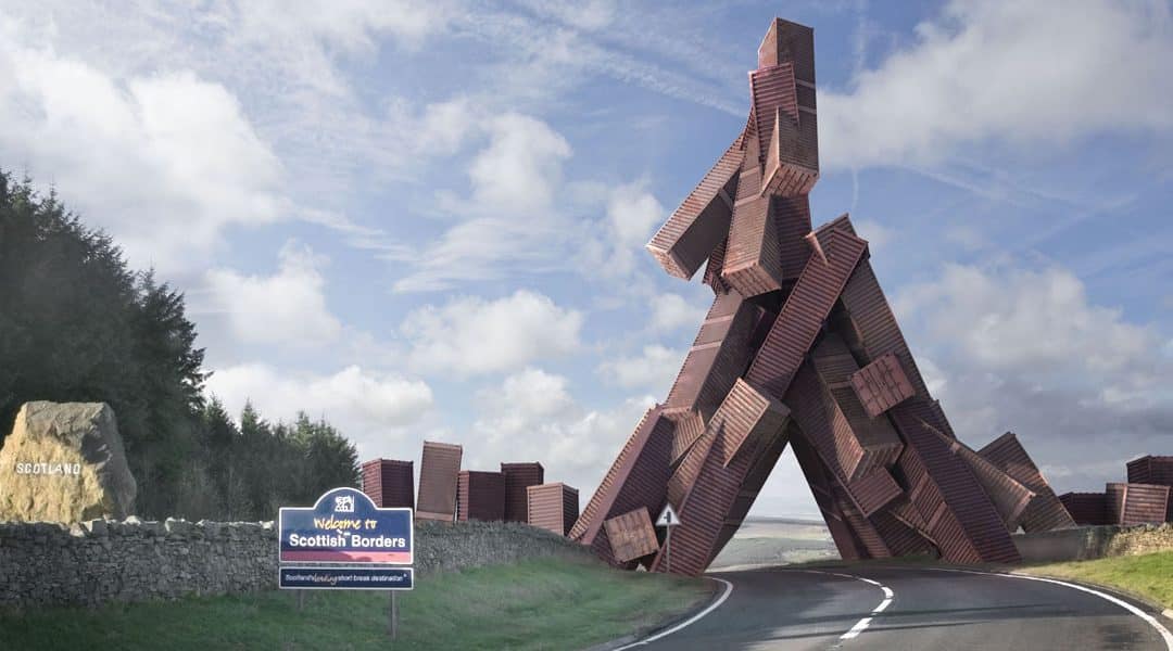 David Mach RA Unveils 100 Mile Scottish Border Wall Project